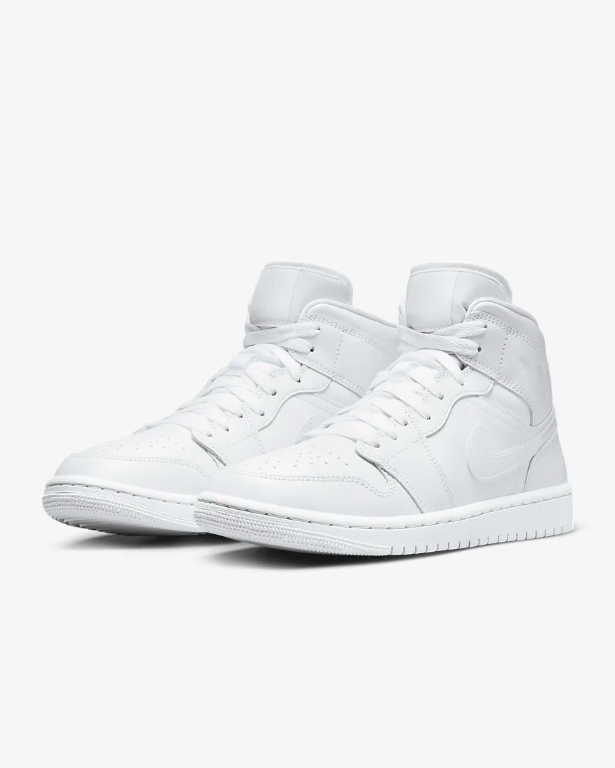 WMNS AIR JORDAN 1 MID "TRIPLE WHITE"